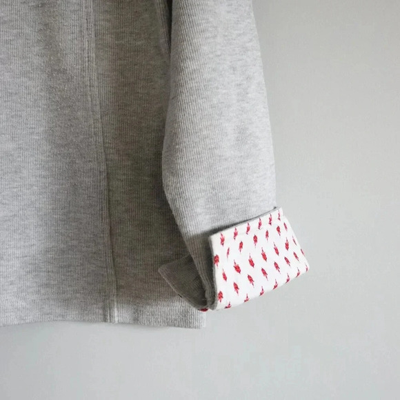 Orvis Sandy Point Grey Women's Medium Quarter Zip Long Sleeve Pullover Sweater - Picture 8 of 12